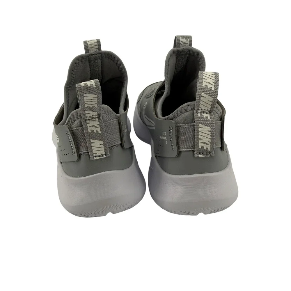 Nike Flex Runner‎ Unisex Kids Slip On Gray & White Athletic Shoes Size 5.5Y